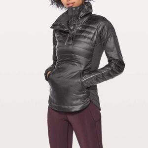 Women’s Lululemon Down For A Run Pullover II Jacket Size 4 Black Like New